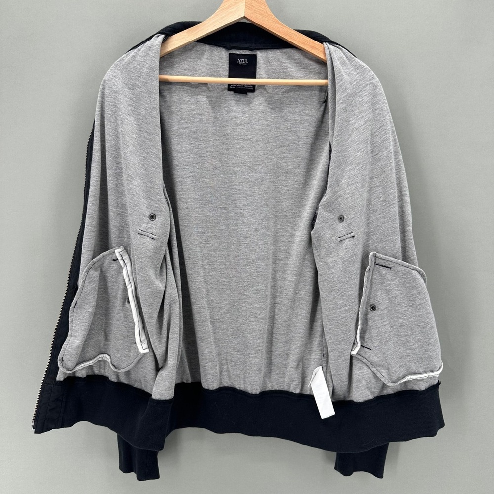 AZUL by moussy Black Bomber Jacket Mens Medium Lightweight Casual Travel Street - Picture 6 of 11
